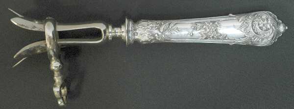 France Sterling Flatware Bone Holder with Silverplate Implement