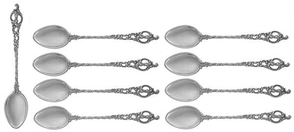 European Style Sterling Flatware (Set of 9) Demitasse Spoon