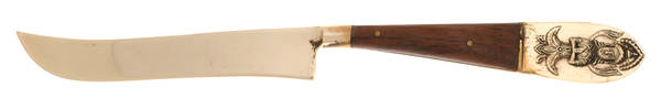 Siam-Brown (Brass)-Brown Handle Individual Steak Knife Hollow Handle by Unknown Mfg Silver