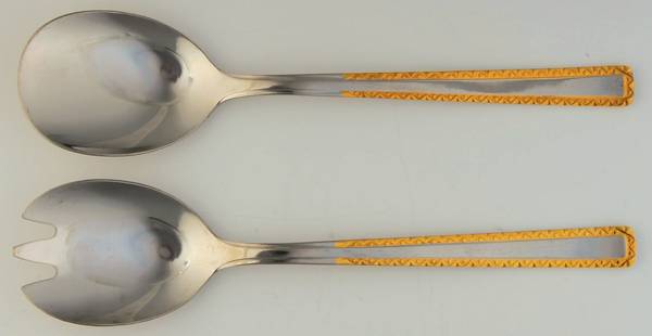 UNF1524GO (Stainless, Gold Accent) (2 Pc) Solid Salad Set