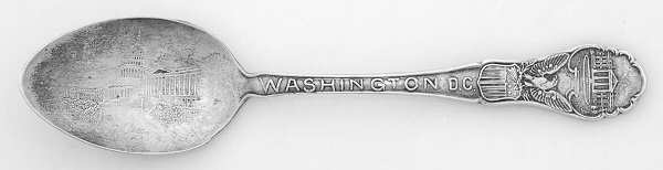 States & Cities Souvenir Spoons(Slvp) Washington DC Teaspoon by Unknown Mfg Silver