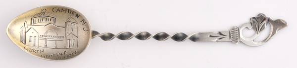 Sterling Souvenir Spoons New Jersey Demitasse Spoon by Unknown Mfg Silver