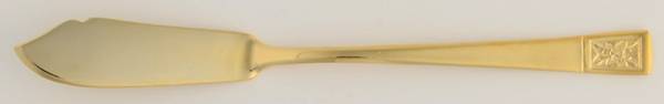 Saxony (Gold Electroplate) Flat Handle Master Butter Knife by Unknown Mfg Silver