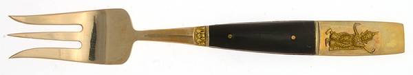 Siam (Brass) Individual Salad Fork by Unknown Mfg Silver