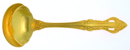 Romantic Rose (Gold Electroplate) Solid Gravy Ladle