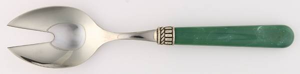 Florentine-Marbelized Light Green Solid Salad Serving Fork