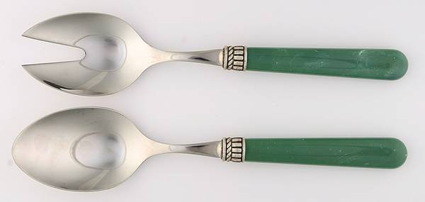 Florentine-Marbelized Light Green (2 Pc) Solid Salad Set