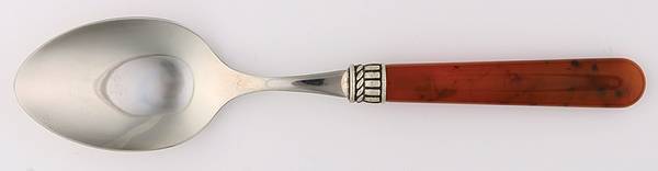 Florentine-Marbleized Brown Solid Salad Serving Spoon