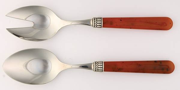 Florentine-Marbleized Brown (2 Pc) Solid Salad Set