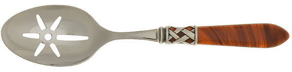 Aladdin-Tortoiseshell (Antique Lattice) Pierced Serving Spoon with Stainless Bowl