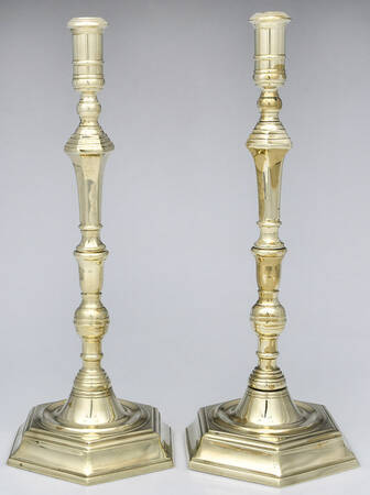 Brassware Collection (Hollowware) Pair of 15" Candlesticks