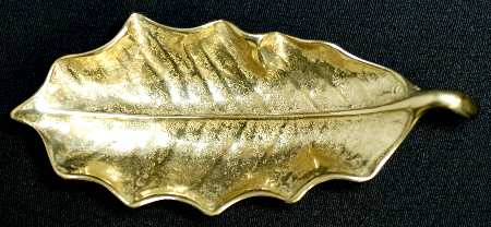 Leaves of the Month (Brass, Hollowware) 4" Brass Holly Leaf