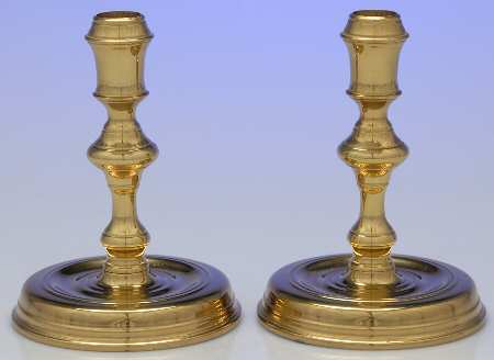 Brassware Collection (Hollowware) Pair of 5" Console Candleholders