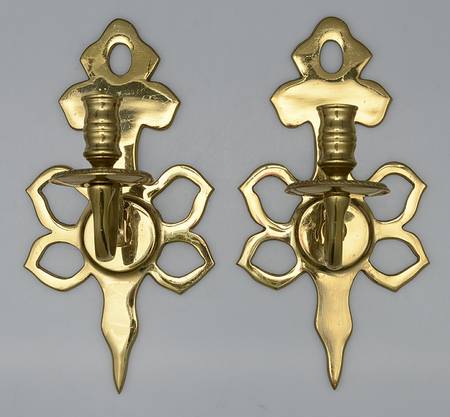Brassware Collection (Hollowware) Pair of Wall Sconces
