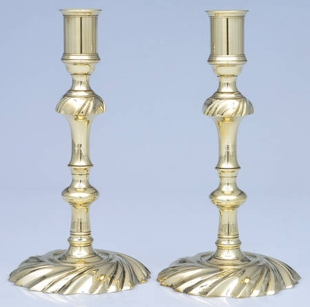 Colonial Williamsburg Brass Candlesticks Pair of 8" Candlesticks