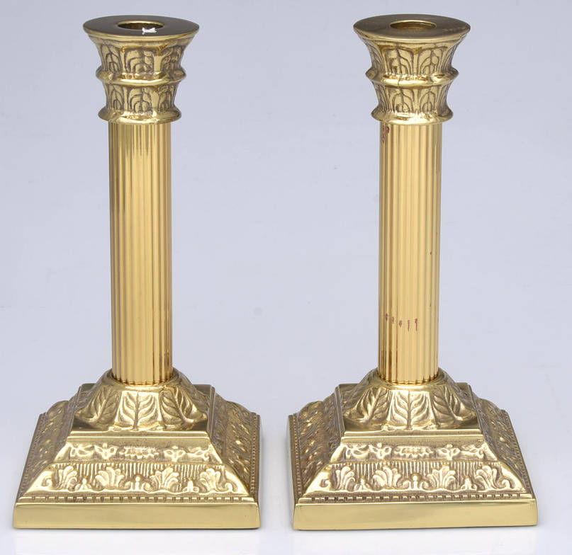 The Mount Vernon Candlestick (Brass, Hollowware) Pair of 9" Candlesticks