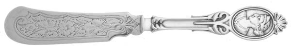 Medallion (Sterling, 1870) Coin Flat Handle Bright Cut Master Butter