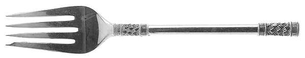 Aegean Weave (Sterling, 1970) Medium Solid Cold Meat Serving Fork