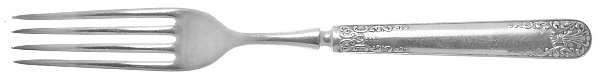 Anjou (Silverplate, 1899) Indented Solid Handled Fork by Wallace Silver
