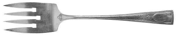 Carthage (Sterling, 1917) Medium Solid Cold Meat Serving Fork
