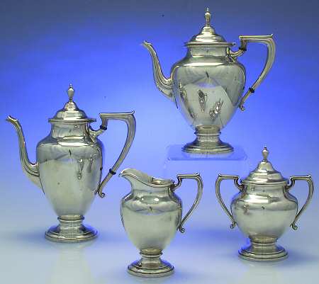 Coventry (Sterling, Hollowware) 4 Piece Tea Set (SCP, STP, SCR, SSU)