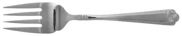 French Shell (Stainless) Medium Solid Cold Meat Serving Fork by Wallace Silver