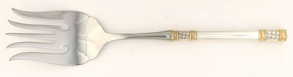 Golden Aegean Weave (Sterling, 1971) Stainless-Tine Utility Serving Fork