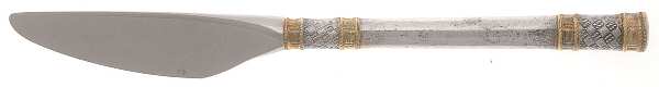 Golden Aegean Weave (Sterling, 1971) Modern Hollow Butter Spreader (Stainless)