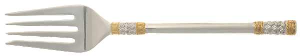 Golden Aegean Weave (Sterling, 1971) Medium Solid Cold Meat Serving Fork