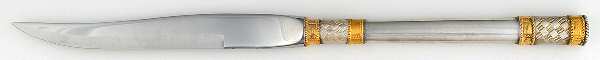 Golden Aegean Weave (Sterling, 1971) Individual Steak Knife w/Bevel Blade
