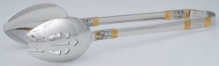 Golden Corsica (Stainless, Gold Accent) Salad Tongs Solid HC