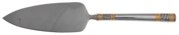 Golden Corsica (Stainless, Gold Accent) Pie Server with Serrated Stainless Blade HC