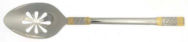 Golden Corsica (Stainless, Gold Accent) Pierced Tablespoon (Serving Spoon)