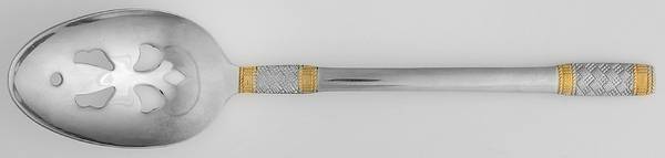 Golden Corsica (Stainless, Gold Accent) Pierced Tablespoon (Serving Spoon)