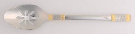 Golden Corsica (Stainless, Gold Accent) Pierced Tablespoon (Serving Spoon)