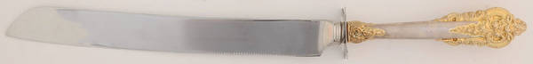 Golden Grande Baroque (Sterling, Gold Accent) Cake Knife with Stainless Blade
