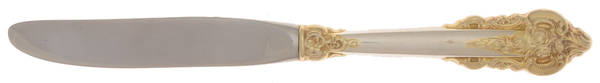 Golden Grande Baroque (Sterling, Gold Accent) Butter Spreader