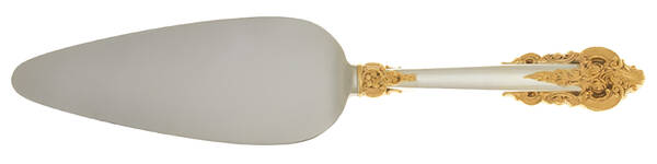 Golden Grande Baroque (Sterling, Gold Accent) Pie Server with Stainless Blade