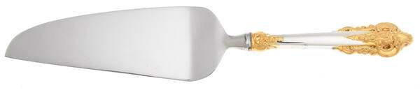 Golden Grande Baroque (Sterling, Gold Accent) Pie and Cake Server with Stainless Blade HC