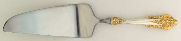 Golden Grande Baroque (Sterling, Gold Accent) Pie & Cake Server with Stainless Blade