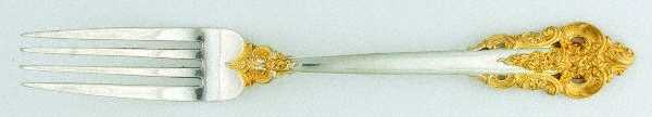 Golden Grande Baroque (Sterling, Gold Accent) European Fork