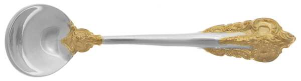 Golden Grande Baroque (Sterling, Gold Accent) Individual Salt Spoon