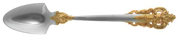 Golden Grande Baroque (Sterling, Gold Accent) Solid Cheese Scoop