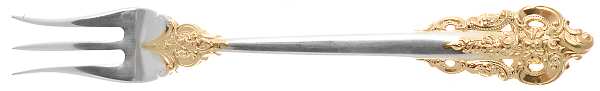 Golden Grande Baroque (Sterling, Gold Accent) Cocktail/Seafood Fork