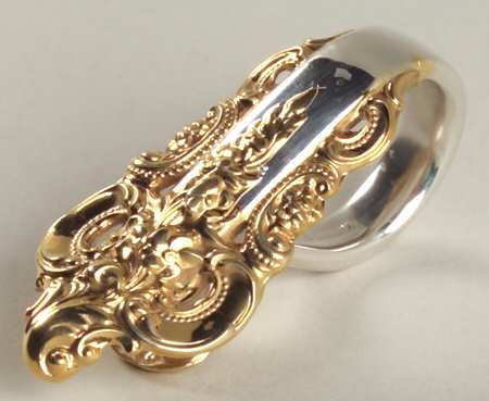Golden Grande Baroque (Sterling, Gold Accent) Napkin Clip