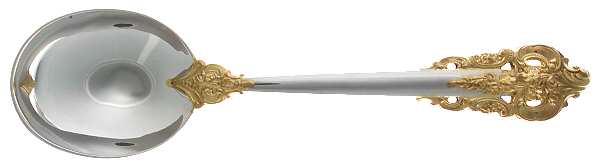 Golden Grande Baroque (Sterling, Gold Accent) Round Bowl Soup Spoon (Gumbo)