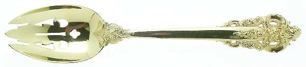 Golden Grande Barogue (Sterling, Gold Vermeil) Pierced Tablespoon (Serving Spoon)