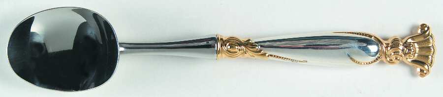 Golden Romance of The Sea (Sterling, Gold Accent) Ice Cream Scoop with Stainless Bowl