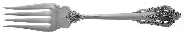 Grande Baroque (Sterling, 1941) Medium Solid Cold Meat Serving Fork