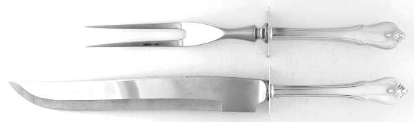 Grand Colonial (Sterling, 1942, No Monos) (2 Pc)Carving Set-Lg Stnbl/Roast w/Sterling Guard